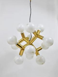  J T Kalmar Kalmar Lighting J T Kalmar Atomic Sputnik Chandelier Space Age Ceiling Lamp Brass 1960s - 4058138