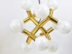  J T Kalmar Kalmar Lighting J T Kalmar Atomic Sputnik Chandelier Space Age Ceiling Lamp Brass 1960s - 4058179