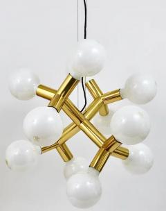  J T Kalmar Kalmar Lighting J T Kalmar Atomic Sputnik Chandelier Space Age Ceiling Lamp Brass 1960s - 4058204