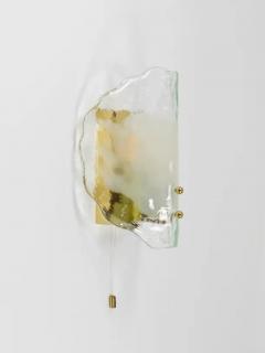  J T Kalmar Kalmar Lighting J T Kalmar Brass Murano Glass Petal Sconce Wall Light Vienna 1970s - 4105902