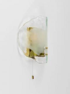  J T Kalmar Kalmar Lighting J T Kalmar Brass Murano Glass Petal Sconce Wall Light Vienna 1970s - 4105905