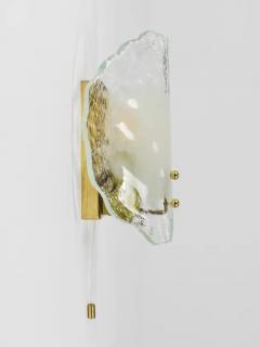  J T Kalmar Kalmar Lighting J T Kalmar Brass Murano Glass Petal Sconce Wall Light Vienna 1970s - 4105907