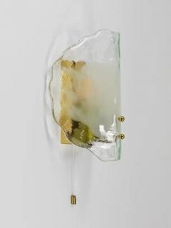  J T Kalmar Kalmar Lighting J T Kalmar Brass Murano Glass Petal Sconce Wall Light Vienna 1970s - 4105908