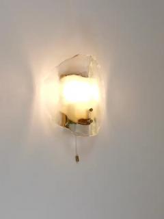 J T Kalmar Kalmar Lighting J T Kalmar Brass Murano Glass Petal Sconce Wall Light Vienna 1970s - 4105937