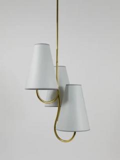  J T Kalmar Kalmar Lighting J T Kalmar Exquisite Curved Mid Century Brass Chandelier Vienna 1940s - 4068376