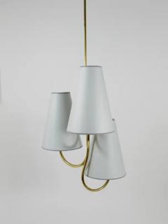  J T Kalmar Kalmar Lighting J T Kalmar Exquisite Curved Mid Century Brass Chandelier Vienna 1940s - 4068396