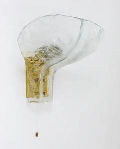  J T Kalmar Kalmar Lighting J T Kalmar Huge Brass Melting Glass Petal Sconce Mid Century Austria 1970s - 4047375