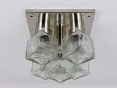  J T Kalmar Kalmar Lighting J T Kalmar Ice Cube Glass Flush Mount Chandelier or Sconce Austria 1960s - 4047333