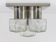  J T Kalmar Kalmar Lighting J T Kalmar Ice Cube Glass Flush Mount Chandelier or Sconce Austria 1960s - 4047338