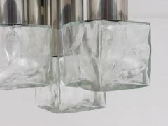  J T Kalmar Kalmar Lighting J T Kalmar Ice Cube Glass Flush Mount Chandelier or Sconce Austria 1960s - 4047393