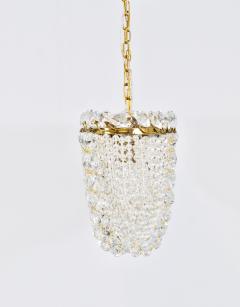  J T Kalmar Kalmar Lighting J T Kalmar Josef Frank 58 Zeppelin Crystal and Brass Chandelier Vienna 1950s - 4788512