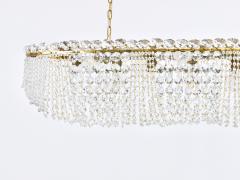  J T Kalmar Kalmar Lighting J T Kalmar Josef Frank 58 Zeppelin Crystal and Brass Chandelier Vienna 1950s - 4788515
