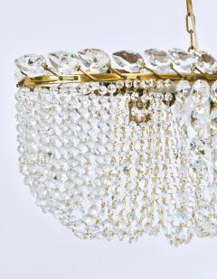  J T Kalmar Kalmar Lighting J T Kalmar Josef Frank 58 Zeppelin Crystal and Brass Chandelier Vienna 1950s - 4788516