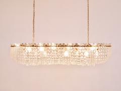  J T Kalmar Kalmar Lighting J T Kalmar Josef Frank 58 Zeppelin Crystal and Brass Chandelier Vienna 1950s - 4788518