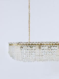  J T Kalmar Kalmar Lighting J T Kalmar Josef Frank 58 Zeppelin Crystal and Brass Chandelier Vienna 1950s - 4788520