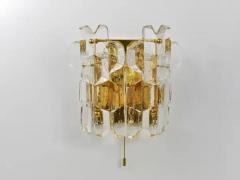  J T Kalmar Kalmar Lighting J T Kalmar Large Palazzo Midcentury Gilt Brass 6 Crystal Icicle Glass Scone - 4054922