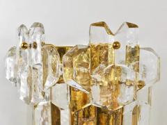  J T Kalmar Kalmar Lighting J T Kalmar Large Palazzo Midcentury Gilt Brass 6 Crystal Icicle Glass Scone - 4054924