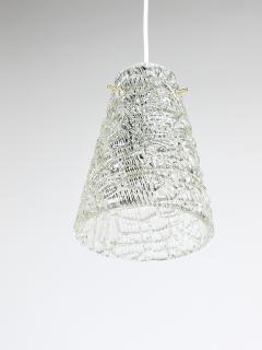  J T Kalmar Kalmar Lighting J T Kalmar Mid Century Textured Glass Brass Pendant Lamp Austria 1950s - 4645219