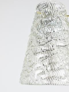  J T Kalmar Kalmar Lighting J T Kalmar Mid Century Textured Glass Brass Pendant Lamp Austria 1950s - 4645220