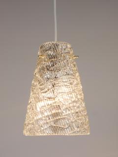 J T Kalmar Kalmar Lighting J T Kalmar Mid Century Textured Glass Brass Pendant Lamp Austria 1950s - 4645231