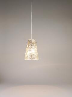  J T Kalmar Kalmar Lighting J T Kalmar Mid Century Textured Glass Brass Pendant Lamp Austria 1950s - 4645233