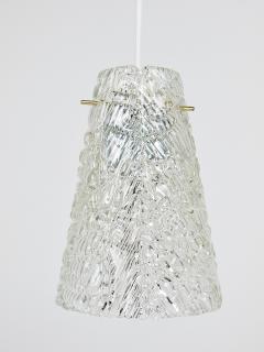  J T Kalmar Kalmar Lighting J T Kalmar Mid Century Textured Glass Brass Pendant Lamp Austria 1950s - 4645240