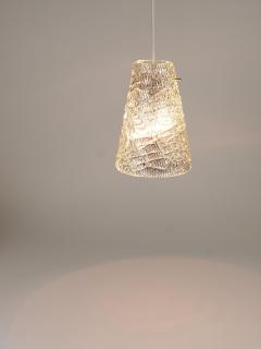  J T Kalmar Kalmar Lighting J T Kalmar Mid Century Textured Glass Brass Pendant Lamp Austria 1950s - 4645242