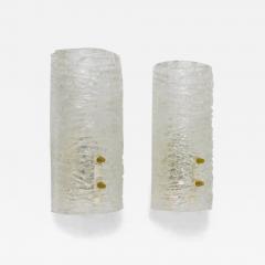  J T Kalmar Kalmar Lighting J T Kalmar Pair Sconces Wall Lamps Brass Textured Glass Austria 1950s - 4044080