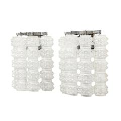  J T Kalmar Kalmar Lighting J T Kalmar Pair of Sconces in Cut Glass Crystal 1960s - 2556260