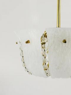  J T Kalmar Kalmar Lighting J T Kalmar Petite Curved Basket Chandelier Brass Glass Austria 1950s - 4067732
