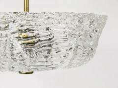  J T Kalmar Kalmar Lighting J T Kalmar Round Mid Century Brass Textured Glass Chandelier Austria 1950s - 4067109