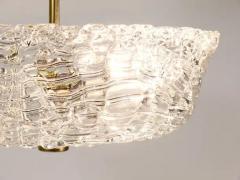  J T Kalmar Kalmar Lighting J T Kalmar Round Mid Century Brass Textured Glass Chandelier Austria 1950s - 4067113