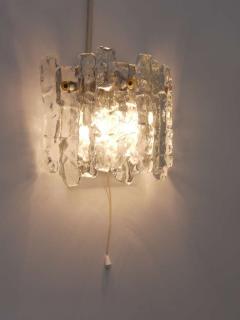  J T Kalmar Kalmar Lighting J T Kalmar Soria Midcentury Ice Glass Sconce Wall Light Austria 1970s - 4040315