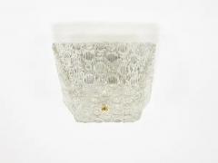 J T Kalmar Kalmar Lighting J T Kalmar Square Brass Textured Glass Flush Mount Ceiling Light 1950s - 4066997