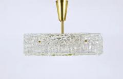  J T Kalmar Kalmar Lighting J T Kalmar Square Textured Glass Mid Century Brass Chandelier Austria 1950s - 4067952