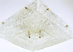  J T Kalmar Kalmar Lighting J T Kalmar Square Textured Glass Mid Century Brass Chandelier Austria 1950s - 4068029