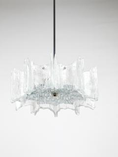  J T Kalmar Kalmar Lighting J T Kalmar Vienna Ice Glass Star Chandelier Austria 1960s - 4593360