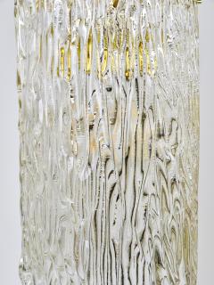  J T Kalmar Kalmar Lighting J T Kalmar Vienna Midcentury Textured Glass Tube Brass Pendant Lamp Austria - 4722548
