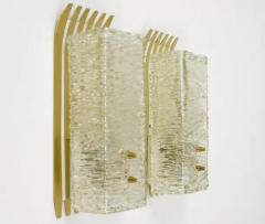  J T Kalmar Kalmar Lighting J T Kalmar Vienna Pair of Unusual Brass Glass Sconces Austria 1950s - 4042208