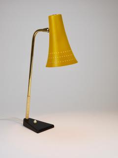  J T Kalmar Kalmar Lighting J T Kalmar Yellow Table Desk Side Lamp Brass Iron Vienna Austria 1950s - 4306600