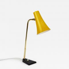  J T Kalmar Kalmar Lighting J T Kalmar Yellow Table Desk Side Lamp Brass Iron Vienna Austria 1950s - 4307027