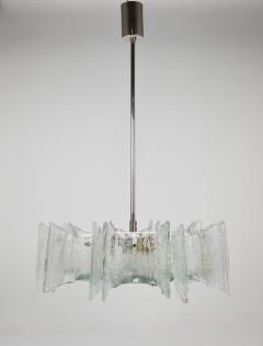  J T Kalmar Kalmar Lighting Kalmar Frosted Glass Midcentury Star Chandelier Austria 1960s - 4313157