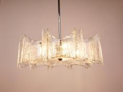  J T Kalmar Kalmar Lighting Kalmar Frosted Glass Midcentury Star Chandelier Austria 1960s - 4313236