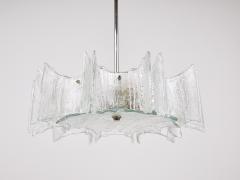  J T Kalmar Kalmar Lighting Kalmar Frosted Glass Midcentury Star Chandelier Austria 1960s - 4313245
