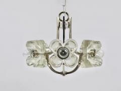  J T Kalmar Kalmar Lighting Kalmar Style Crystal Glass Flower Pendant Chandelier by Sische Germany 1970s - 4066599