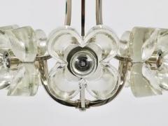  J T Kalmar Kalmar Lighting Kalmar Style Crystal Glass Flower Pendant Chandelier by Sische Germany 1970s - 4066659