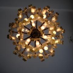  J T Kalmar Kalmar Lighting Large JT Kalmar Ice Pendant in Frosted Glass and Chrome Austria 1960s - 4496734