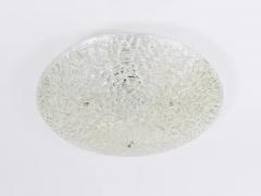  J T Kalmar Kalmar Lighting Large Round J T Kalmar Mid Century Textured Glass Flush Mount Austria 1960s - 4063091