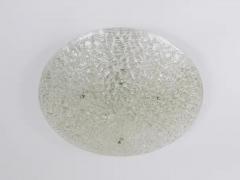  J T Kalmar Kalmar Lighting Large Round J T Kalmar Mid Century Textured Glass Flush Mount Austria 1960s - 4063094