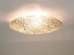  J T Kalmar Kalmar Lighting Large Round J T Kalmar Mid Century Textured Glass Flush Mount Austria 1960s - 4063132